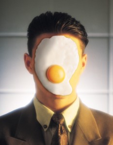 Egg on face