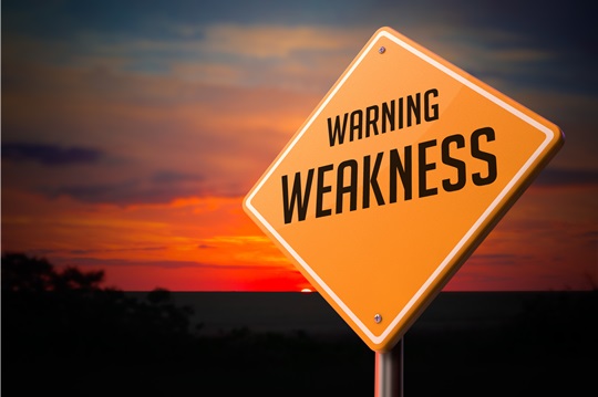 Weakness on Warning Road Sign.